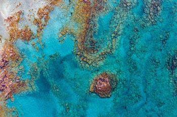 Aerial shot using Mavic 2 Pro.  The sea really was that color.