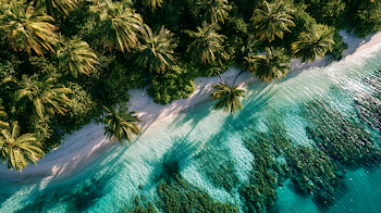 Aerial View of a Tropical Lagoon