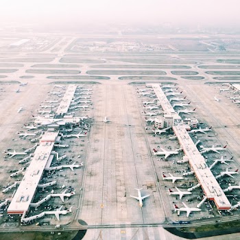 Aerial view of airport with lots | Free Photo - rawpixel