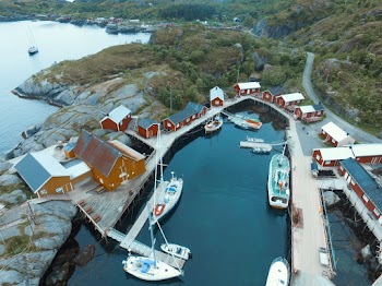 Aerial View of Boats on Dock