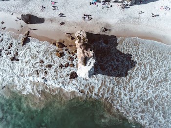 aerial view of body of water