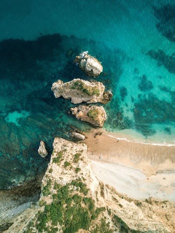 aerial view of body of water