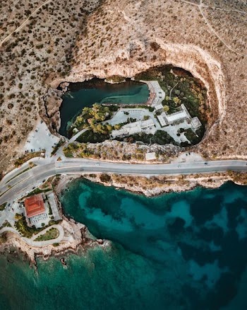 aerial view of body of water