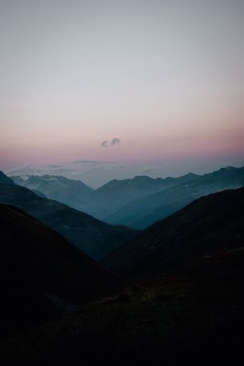aerial view of brown mountain range