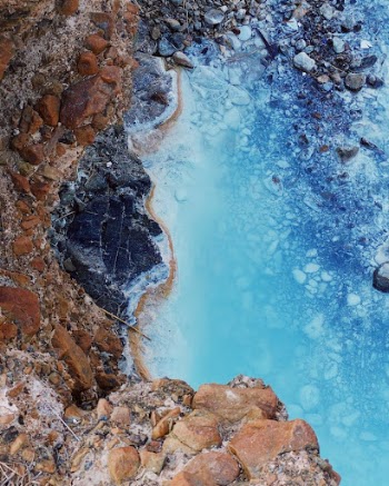 Aerial View of Brown Rocky Shore