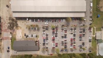 Aerial View of Cars Parked on a Parking Lot  