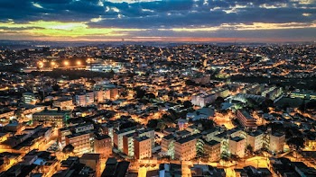 Aerial View of City at Night