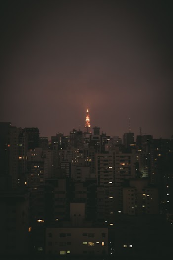 Aerial View of City during Nighttime
