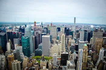 Aerial View of City Skyscrapers