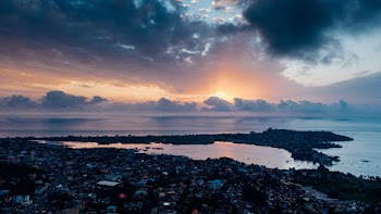 Aerial View of Cityscape during Golden Hour
