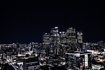 aerial view of cityscape during night time