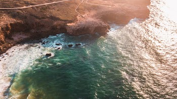 Aerial View of Cliff Near Ocean