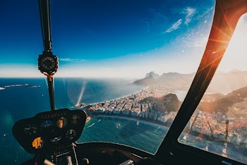 Aerial View of Coastal Area from Aircraft