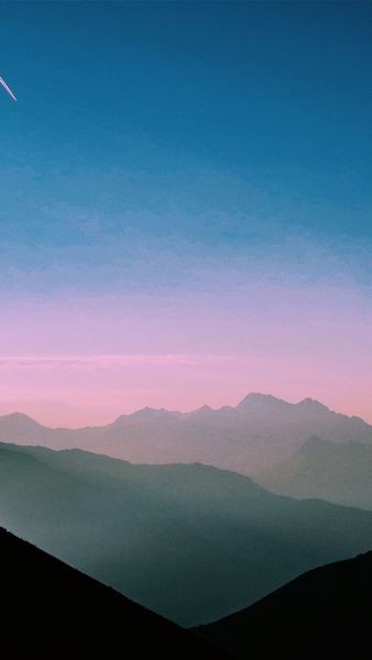aerial view of foggy mountains