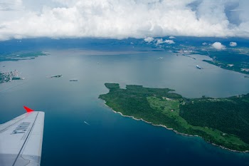 Aerial View of Green Covered Island