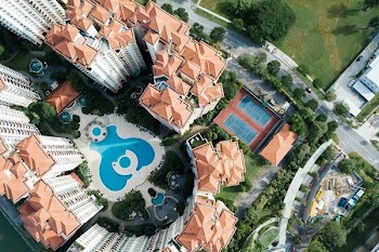 aerial view of high-rise buildings