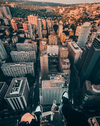 aerial view of high-rise buildings