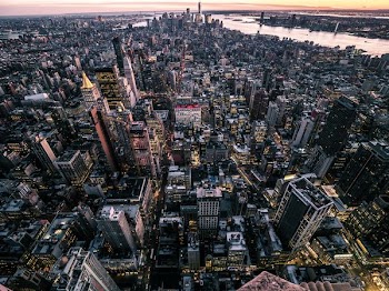 aerial view of high rise buildings