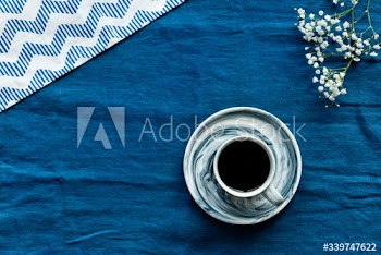Aerial view of hot coffee drink