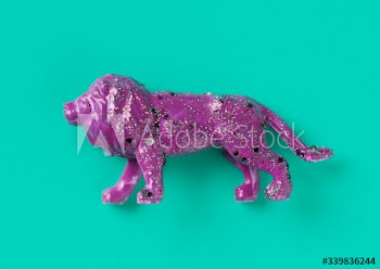 Aerial view of lion with effects