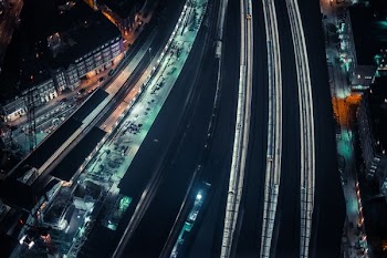 aerial view of road