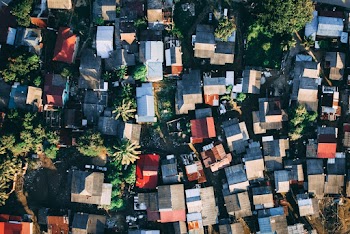 Aerial View of Roofs Of Houses