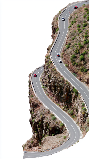 Aerial View of S-Curve Mountain Road