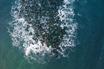 Aerial View of Sea Waves