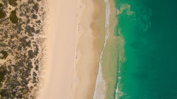 aerial view of seashore