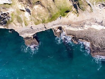 aerial view of shore
