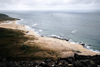 Aerial View of Shoreline and Body of Water