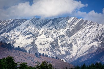 Aerial View of Snowy Mountain