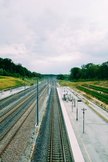 Aerial View of Train Station