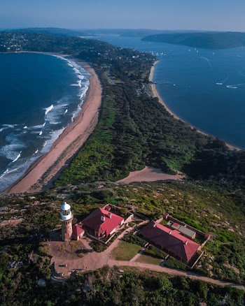 Aerial View of Village and Body of Water