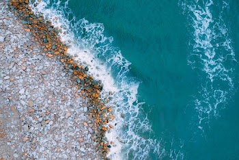 Aerial View Photography of Rocky Shore