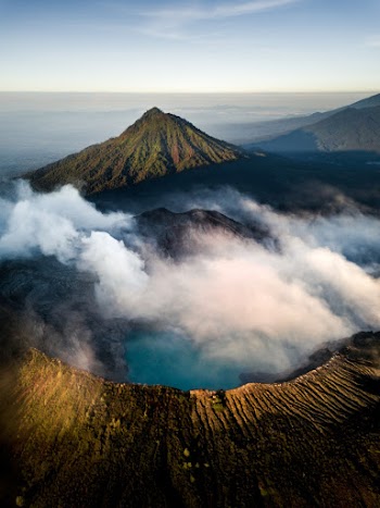 Aerial View Photography of Smoking Mountain