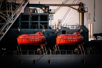 Aerial View Photography of Two Red Submarines