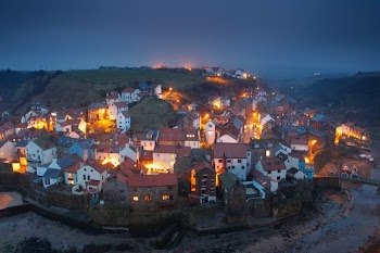 aerial view photography of village during night
