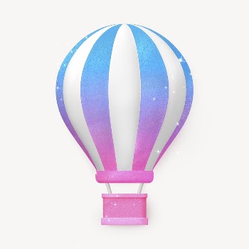 Aesthetic air balloon collage element, | Free PSD - rawpixel