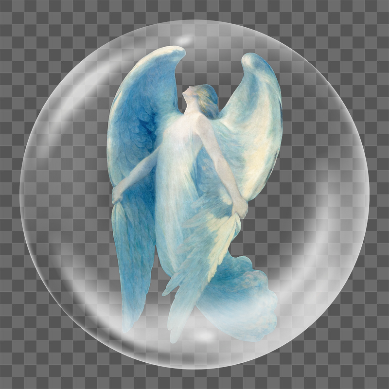 Aesthetic angel png sticker, bubble | Free PNG - rawpixel