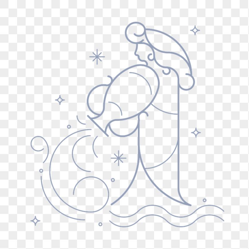 Aesthetic Aquarius png sticker, line | Free PNG - rawpixel