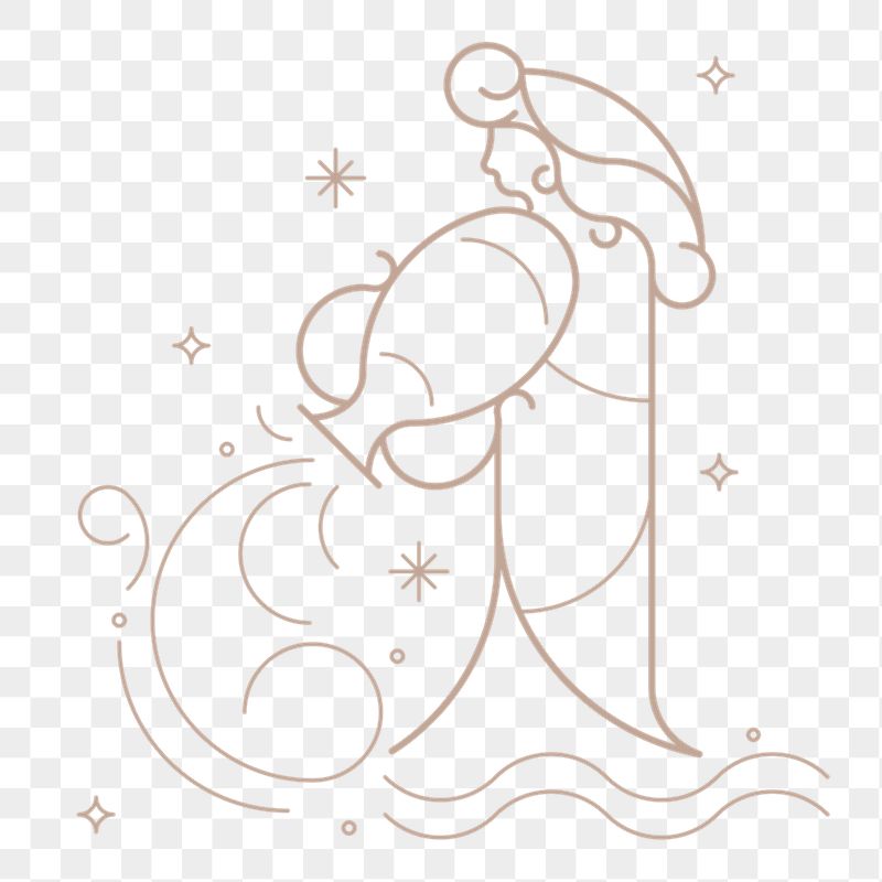 Aesthetic Aquarius png sticker, line | Free PNG - rawpixel