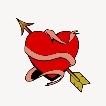 Aesthetic arrow heart sticker, Valentine's | Free PSD - rawpixel