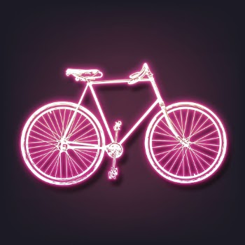 Aesthetic bicycle neon sticker, pink | Free Vector - rawpixel