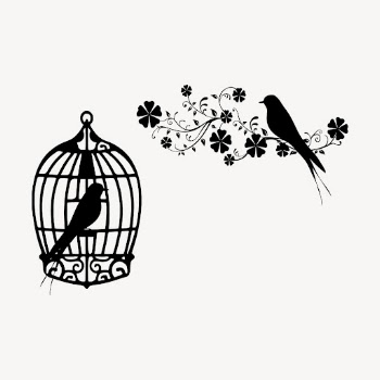 Aesthetic birds silhouette collage element, | Free PSD - rawpixel