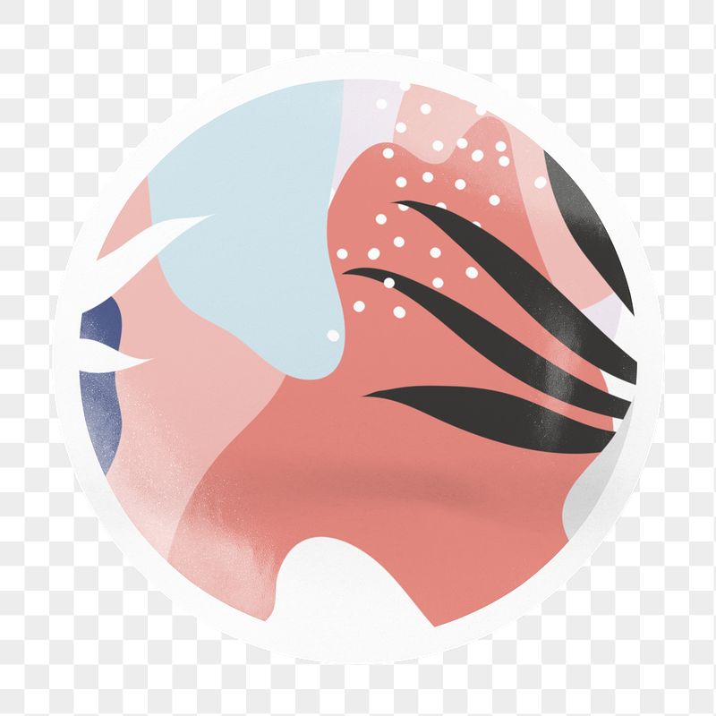 Aesthetic botanical memphis png badge | Free PNG - rawpixel