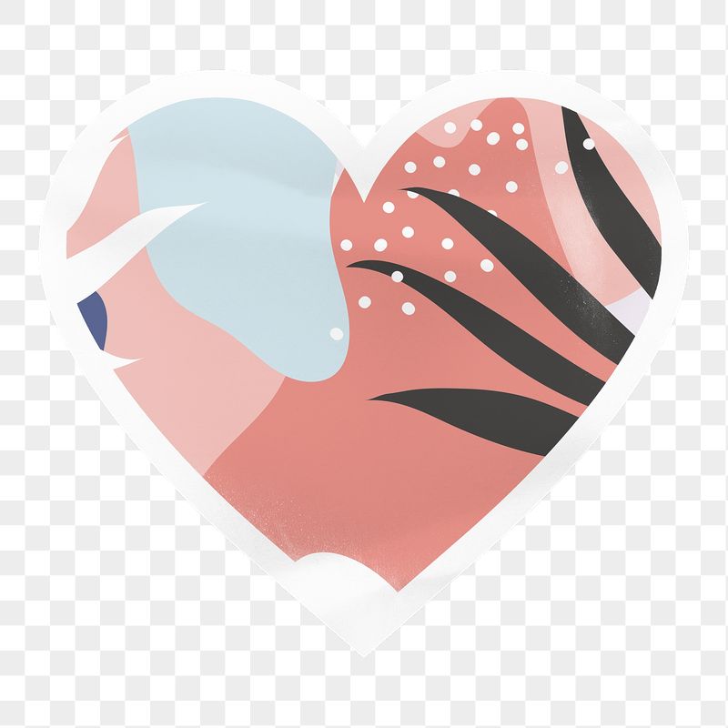 Aesthetic botanical memphis png heart | Free PNG - rawpixel