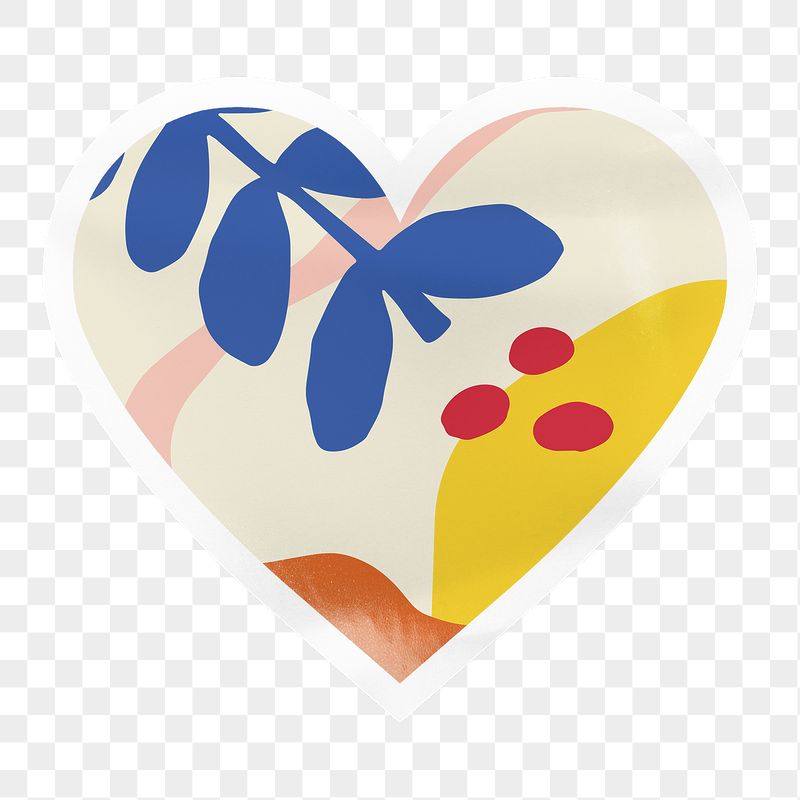 Aesthetic botanical memphis png heart | Free PNG - rawpixel