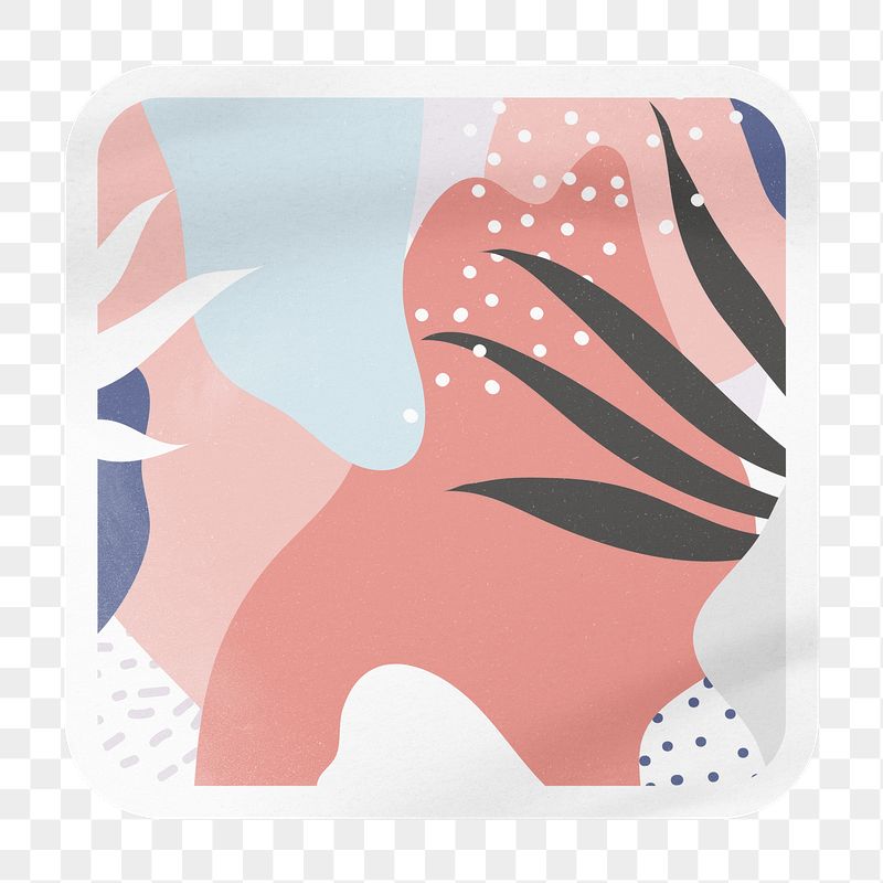 Aesthetic botanical memphis png square | Free PNG - rawpixel