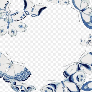 Aesthetic butterfly png frame, blue | Free PNG - rawpixel